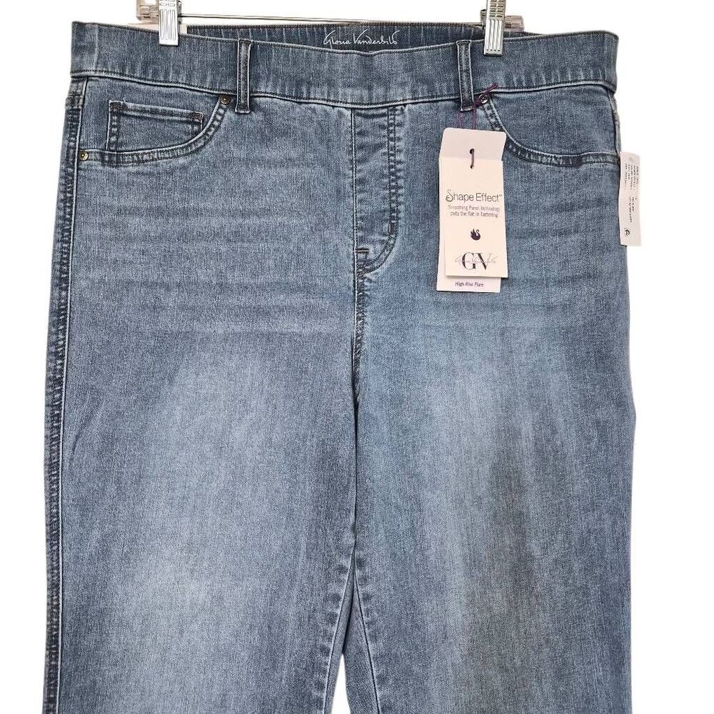 Gloria Vanderbilt Shape Effect Pull On Flare Jean Sonoma Valley Whiskers Sz 16W - Picture 3 of 9